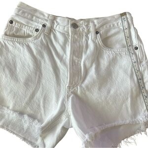 Agolde Reese White Jean Shorts